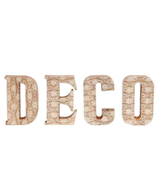 promo 3 set de 4 lettres deco - bois