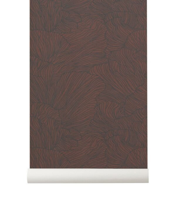 promo 35 papier-peint coral - bordeaux/bleu fonce