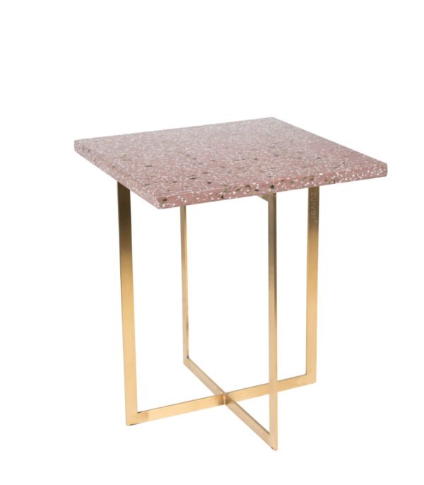 promo 39 table d'appoint luigi carré - terrazzo/laiton