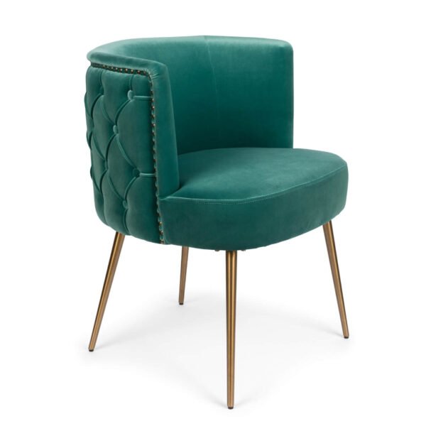promo 13 chaise such a stud - velours ocean (ignifugé)/inox