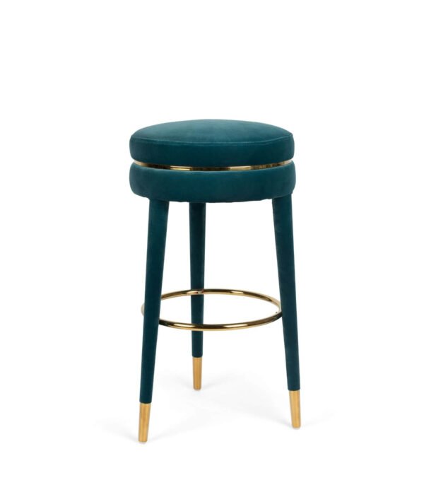 promo 5 tabouret de bar macaron - h 74 cm - bleu (ignifugé)