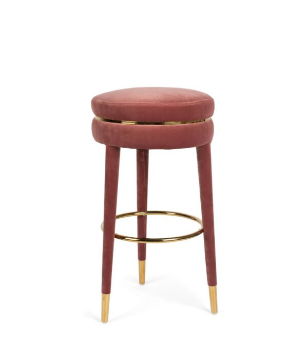 promo 19 tabouret de bar macaron - h 74 cm - rose (ignifugé)
