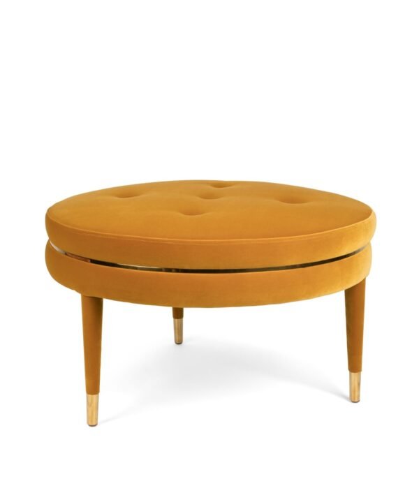 promo 147 ottoman macaron - ø 74 x h 48 cm - moutarde (ignifugé)