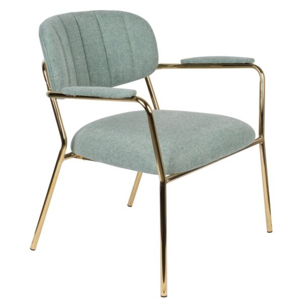 promo 7 fauteuil lounge jolien - vert eau/laiton