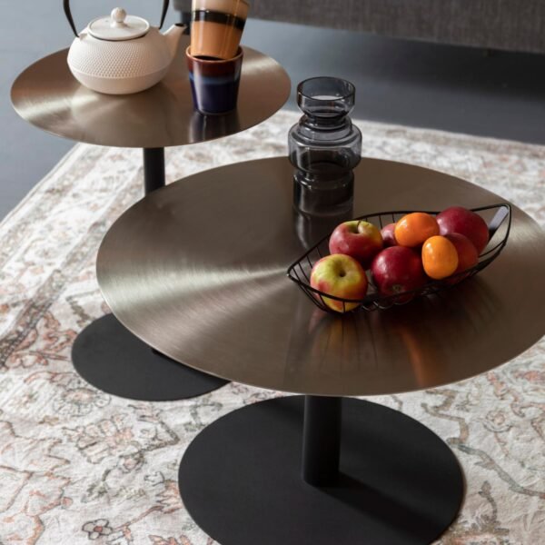 promo 70 table basse snow - doré brossé - ø 60 x h 35 cm