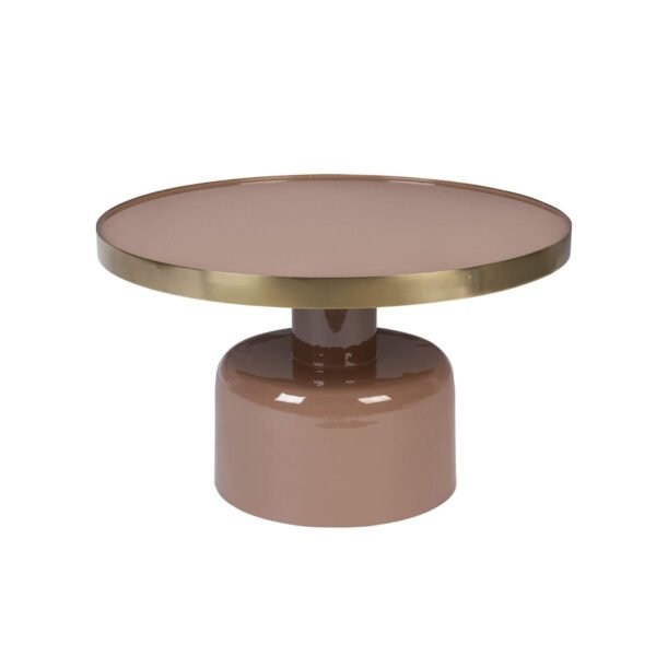 promo 178 table basse glam - saumon - ø 60 x h 35 cm