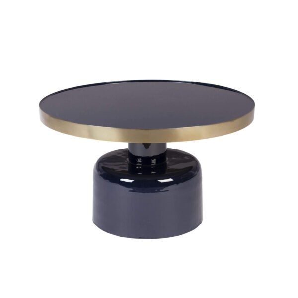 promo 25 table basse glam - bleu - ø 60 x h 35 cm