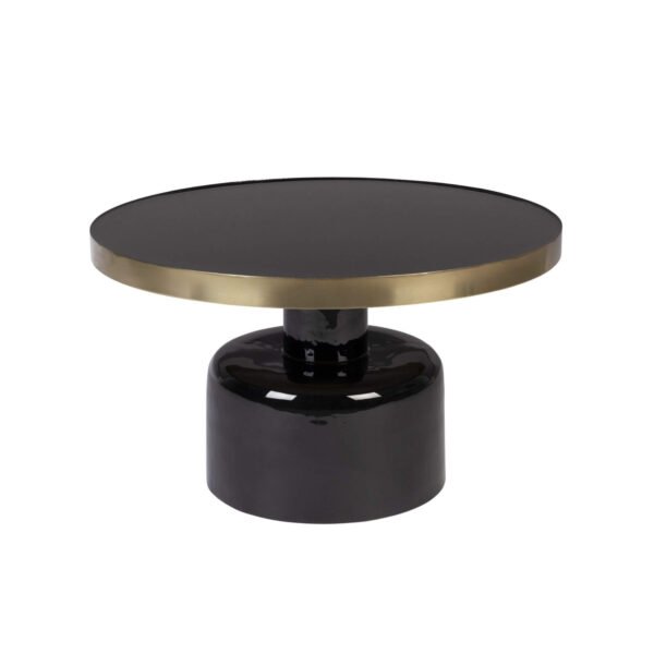 promo 59 table basse glam - noir - ø 60 x h 35 cm