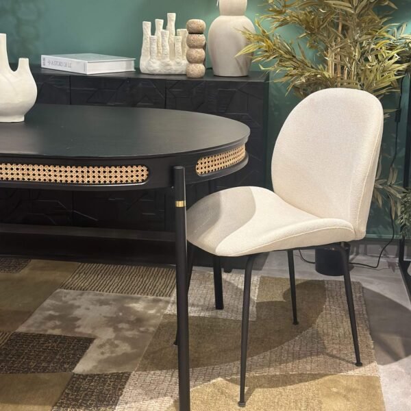 promo 78 chaise gaby - bouclette ecru | anti-tâche