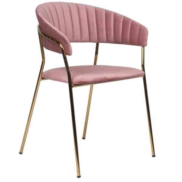 promo 76 chaise jojo - velours rose poudré