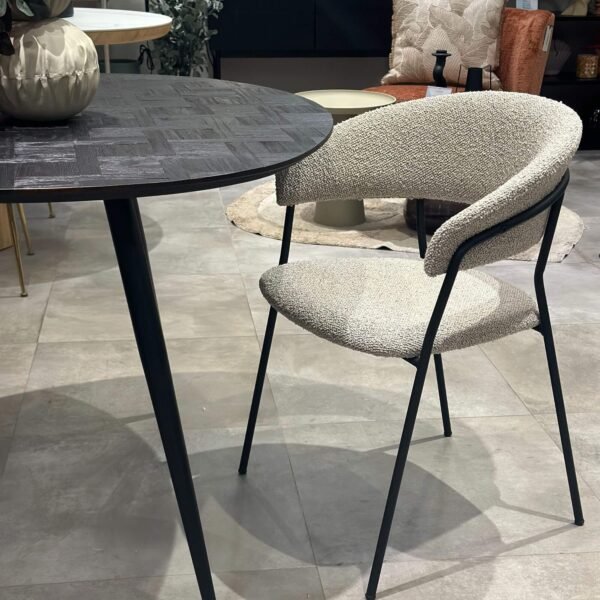 promo 159 chaise jojo - bouclette - gris
