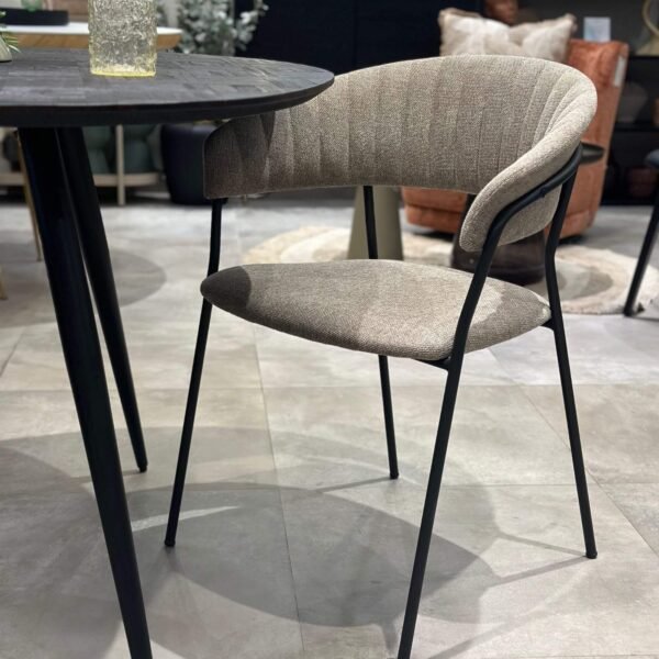promo 206 chaise jojo - toile - taupe/noir