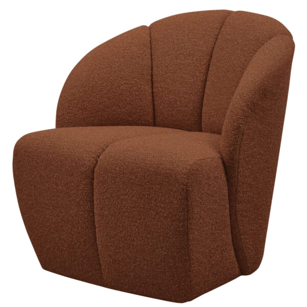 fauteuil lounge mojo - pivotant - bouclé rust